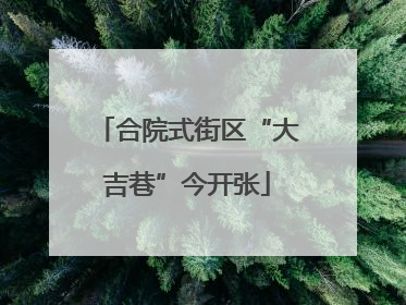 合院式街区“大吉巷”今开张