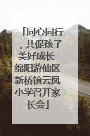 同心同行，共促孩子美好成长 绵阳游仙区新桥镇云凤小学召开家长会