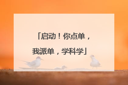 启动！你点单，我派单，学科学