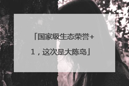 国家级生态荣誉+1，这次是大陈岛