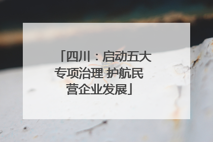 四川：启动五大专项治理 护航民营企业发展