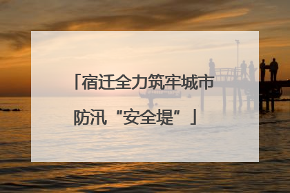 宿迁全力筑牢城市防汛“安全堤”
