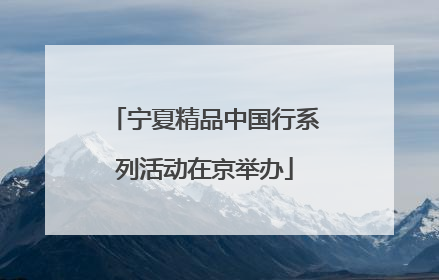 宁夏精品中国行系列活动在京举办