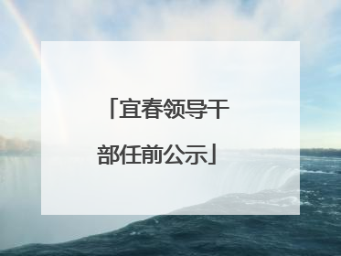 宜春领导干部任前公示