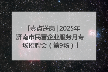 壹点送岗│2025年济南市民营企业服务月专场招聘会（第9场）