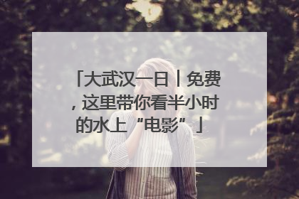 大武汉一日︱免费，这里带你看半小时的水上“电影”