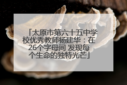 太原市第六十五中学校优秀教师杨建华：在26个字母间 发现每个生命的独特光芒