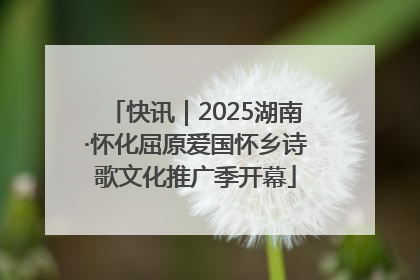 快讯｜2025湖南·怀化屈原爱国怀乡诗歌文化推广季开幕