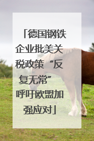 德国钢铁企业批美关税政策“反复无常” 呼吁欧盟加强应对