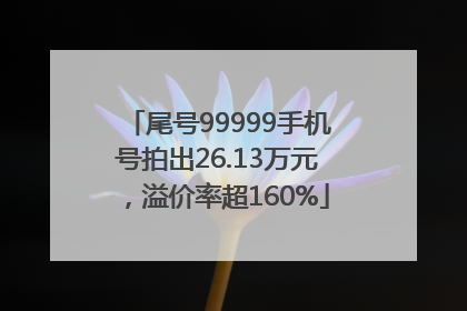 尾号99999手机号拍出26.13万元，溢价率超160%