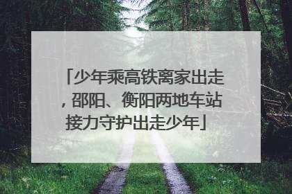 少年乘高铁离家出走，邵阳、衡阳两地车站接力守护出走少年