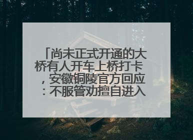 尚未正式开通的大桥有人开车上桥打卡，安徽铜陵官方回应：不服管劝擅自进入，已采取措施