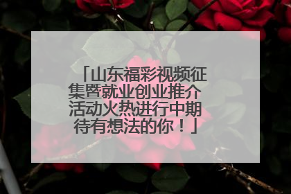 山东福彩视频征集暨就业创业推介活动火热进行中期待有想法的你！