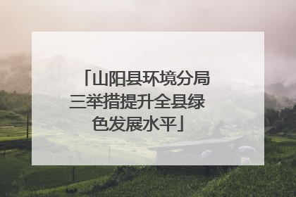 山阳县环境分局三举措提升全县绿色发展水平