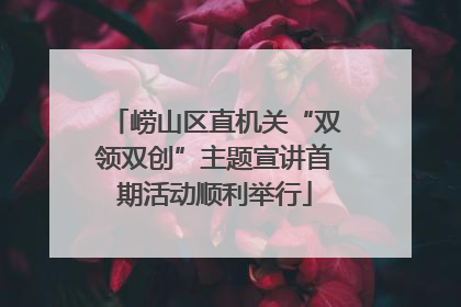 崂山区直机关“双领双创”主题宣讲首期活动顺利举行