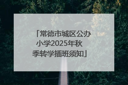 常德市城区公办小学2025年秋季转学插班须知