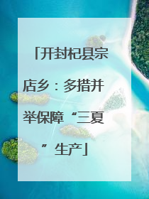 开封杞县宗店乡：多措并举保障“三夏”生产