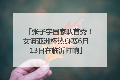 张子宇国家队首秀！女篮亚洲杯热身赛6月13日在临沂打响