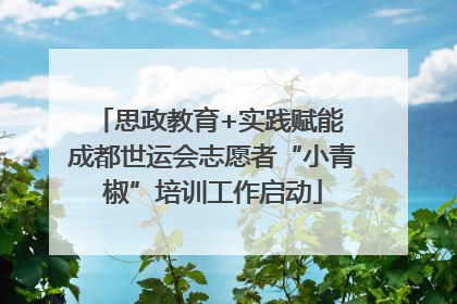 思政教育+实践赋能 成都世运会志愿者“小青椒”培训工作启动