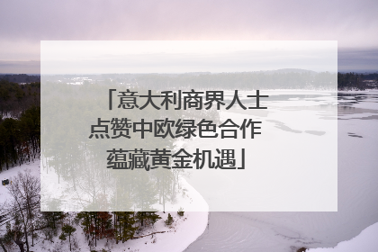意大利商界人士点赞中欧绿色合作蕴藏黄金机遇