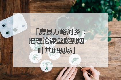 房县万峪河乡：把理论课堂搬到烟叶基地现场