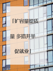 扩容量提质量 多措并举促就业