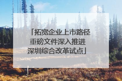 拓宽企业上市路径 重磅文件深入推进深圳综合改革试点
