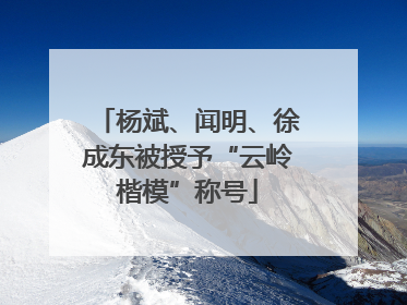 杨斌、闻明、徐成东被授予“云岭楷模”称号