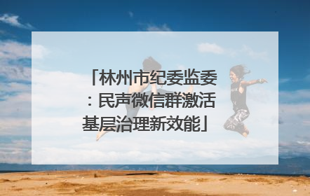 林州市纪委监委：民声微信群激活基层治理新效能