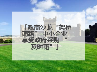 政商沙龙“架桥铺路” 中小企业享受政府采购 “及时雨”