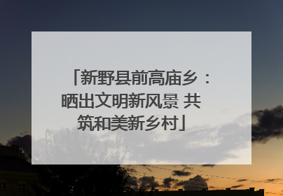 新野县前高庙乡：晒出文明新风景 共筑和美新乡村
