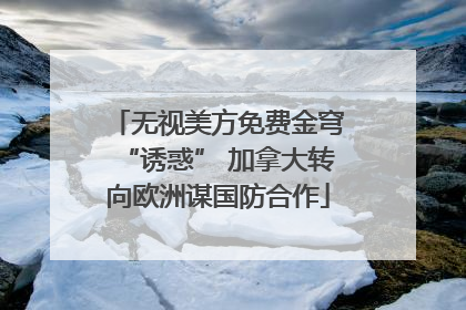 无视美方免费金穹“诱惑” 加拿大转向欧洲谋国防合作