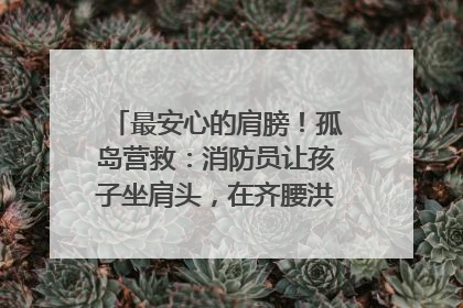 最安心的肩膀！孤岛营救：消防员让孩子坐肩头，在齐腰洪水里稳如泰山