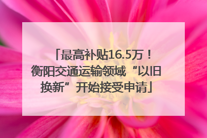 最高补贴16.5万！衡阳交通运输领域“以旧换新”开始接受申请