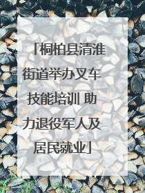桐柏县清淮街道举办叉车技能培训 助力退役军人及居民就业