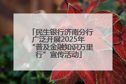 民生银行济南分行广泛开展2025年“普及金融知识万里行”宣传活动