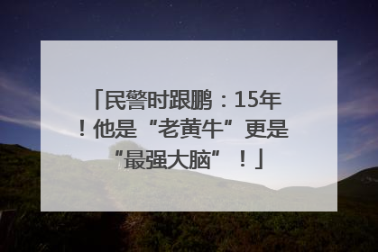 民警时跟鹏：15年！他是“老黄牛”更是“最强大脑”！