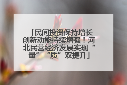 民间投资保持增长 创新动能持续增强！河北民营经济发展实现“量”“质”双提升