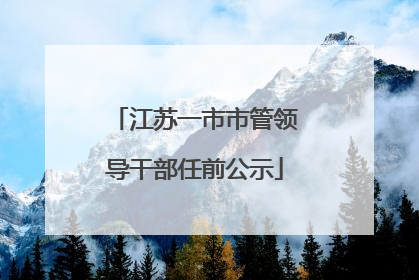 江苏一市市管领导干部任前公示
