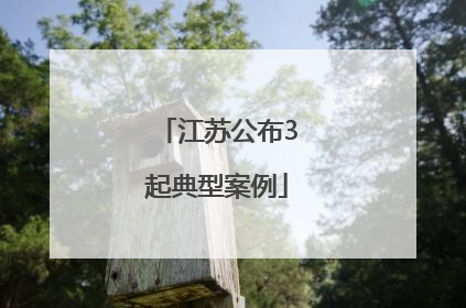 江苏公布3起典型案例