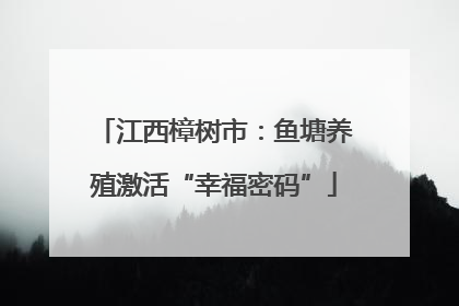 江西樟树市：鱼塘养殖激活“幸福密码”