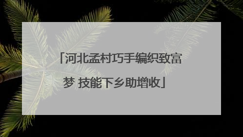 河北孟村巧手编织致富梦 技能下乡助增收