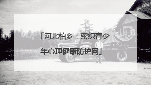 河北柏乡：密织青少年心理健康防护网