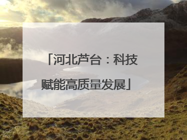 河北芦台：科技赋能高质量发展