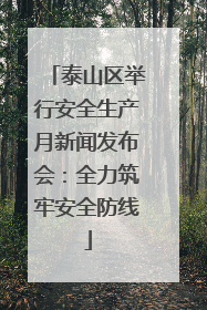 泰山区举行安全生产月新闻发布会：全力筑牢安全防线