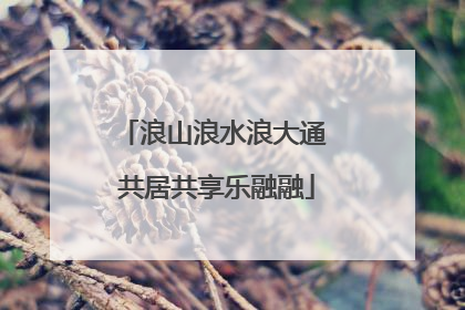 浪山浪水浪大通 共居共享乐融融