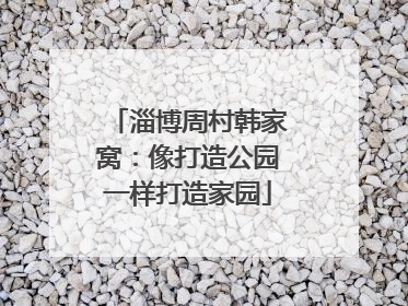 淄博周村韩家窝：像打造公园一样打造家园