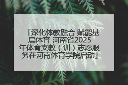 深化体教融合 赋能基层体育 河南省2025年体育支教（训）志愿服务在河南体育学院启动