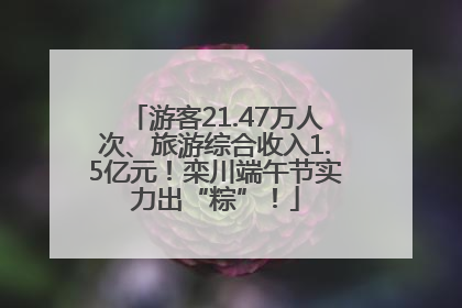 游客21.47万人次、旅游综合收入1.5亿元！栾川端午节实力出“粽”！