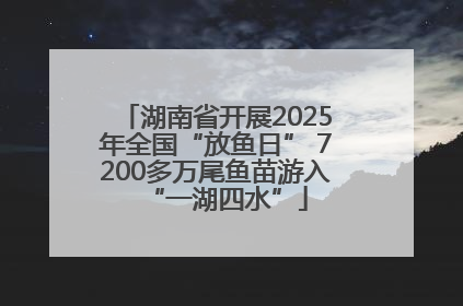 湖南省开展2025年全国“放鱼日” 7200多万尾鱼苗游入“一湖四水”
